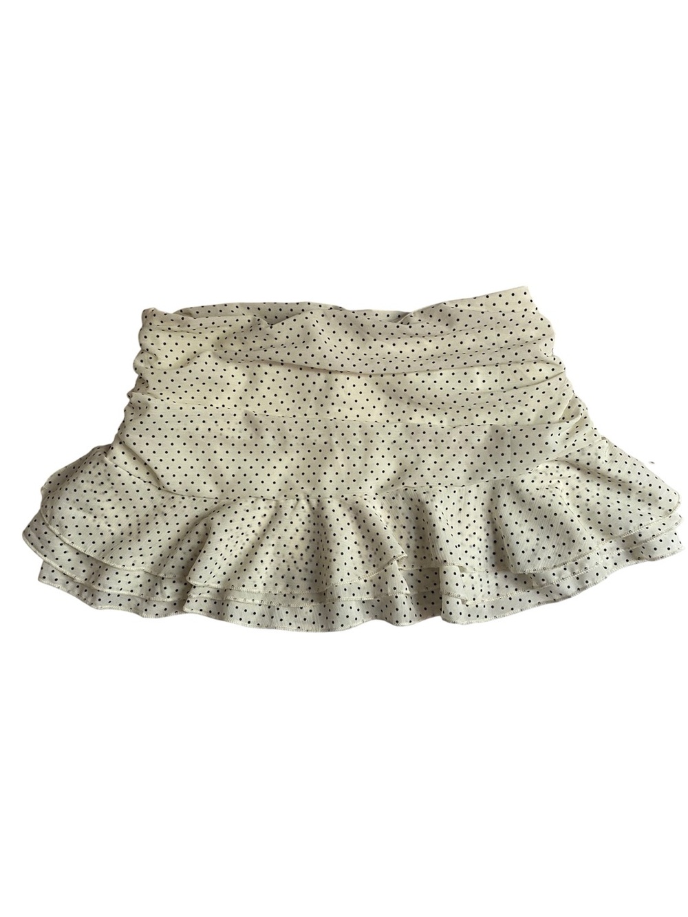 Polka dot white and black ruffle skirt with shorts size Small